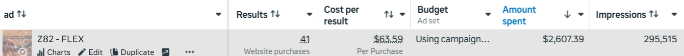 Performance table screenshot 3