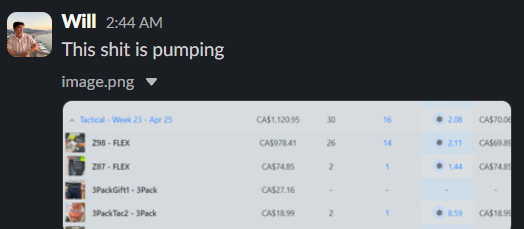 Client result message screenshot